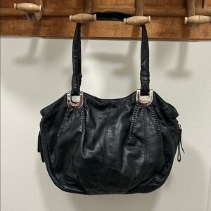 Elegant Euc B Makowsky Black Leather Tote Bag